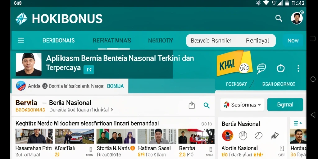 Antarmuka HOKIBONUS menampilkan berita nasional dengan jelas dan menarik.