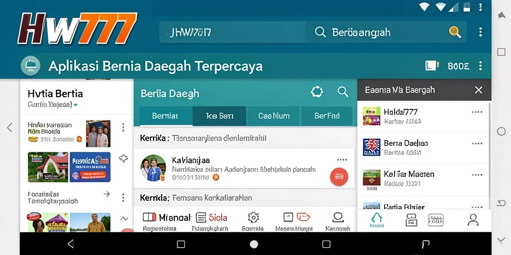 Tampilan antarmuka aplikasi HW777 yang user-friendly.