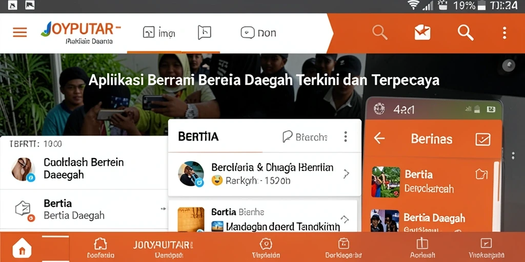 Tampilan antarmuka JOYPUTAR menampilkan berita daerah secara jelas.