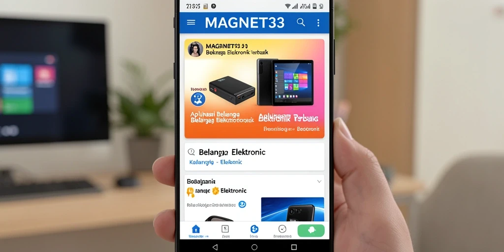 Antarmuka aplikasi MAGNET33 yang modern dan fungsional untuk belanja Elektronik.