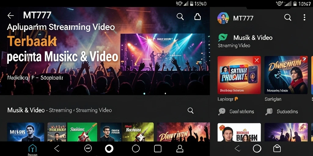 Antarmuka MT777 yang user-friendly saat streaming video musik.