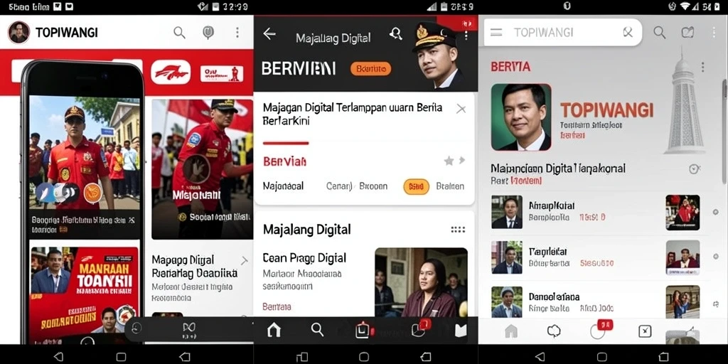 Tampilan antarmuka aplikasi Majalah Digital TOPIWANGI yang menarik.
