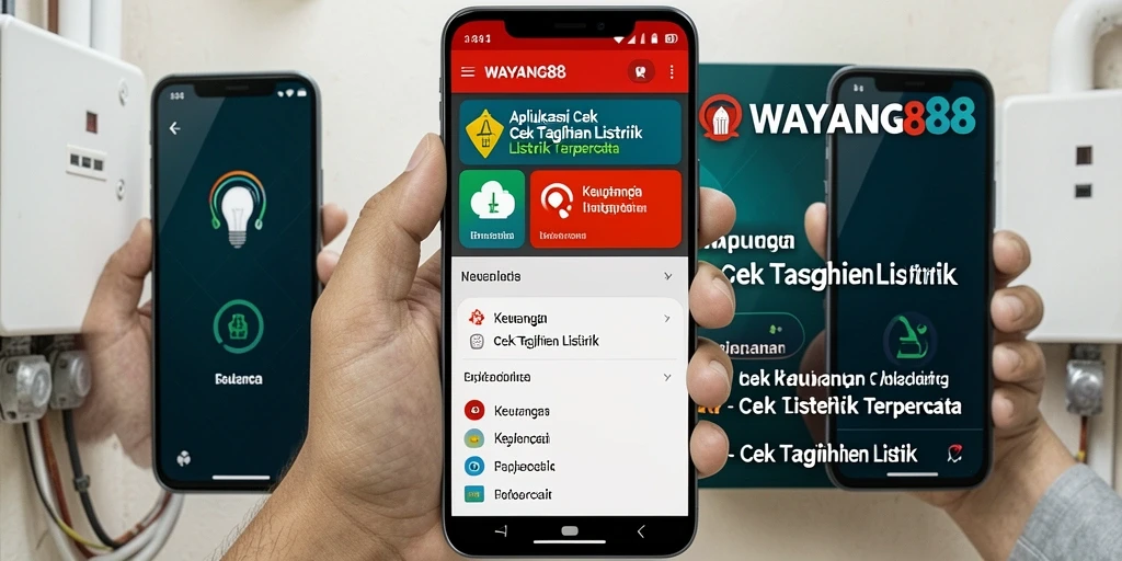 Antarmuka aplikasi WAYANG88 menampilkan fitur cek tagihan listrik dengan jelas.